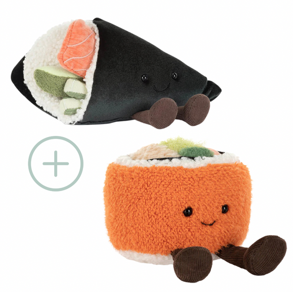 BUNDLE: Amuseables Coneroi Temaki + Amuseables Codhi Californian Roll - Jellycat