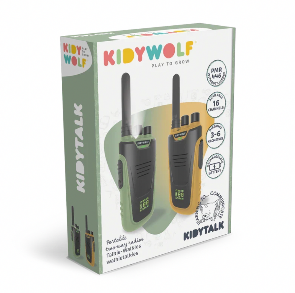 KidyTalk Long Range Walkie Talkies - Green/Orange - KidyWolf