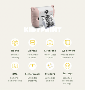 KidyPrint Thermal Printing Camera - Peach - KidyWolf