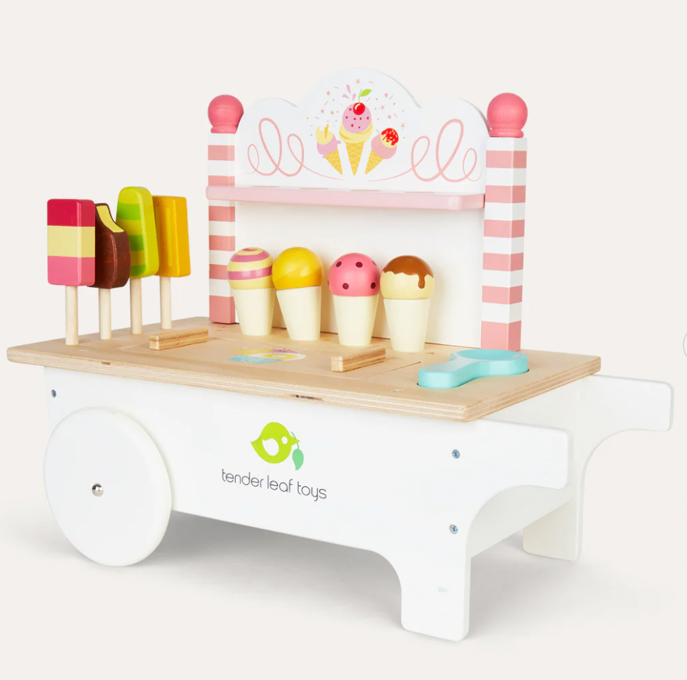 Push Along Ice Cream Cart - Tender Leaf Toys - PRE ORDER ITEM