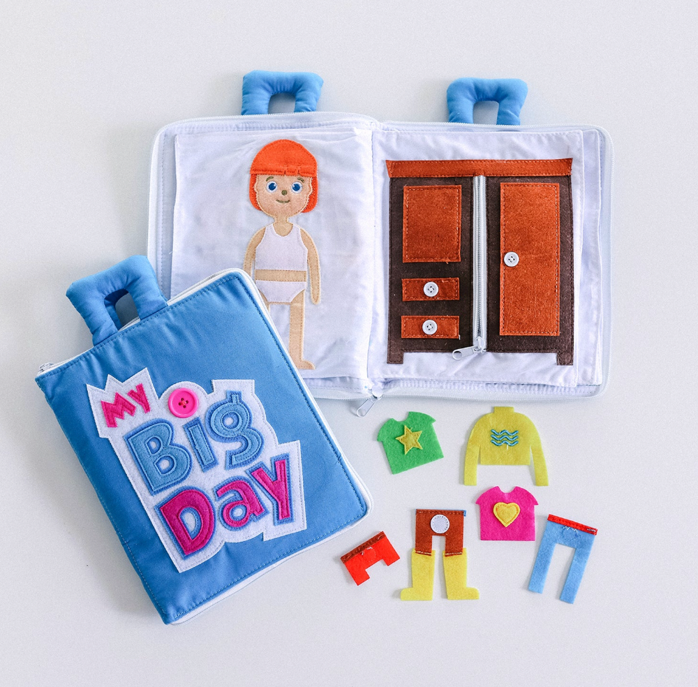 Fabric Activity Book - My Big Day - Blue Cover - Curious Columbus
