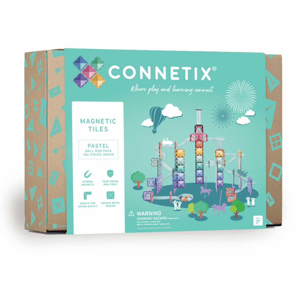Pastel Ball Run Pack 106 pc - Connetix Tiles