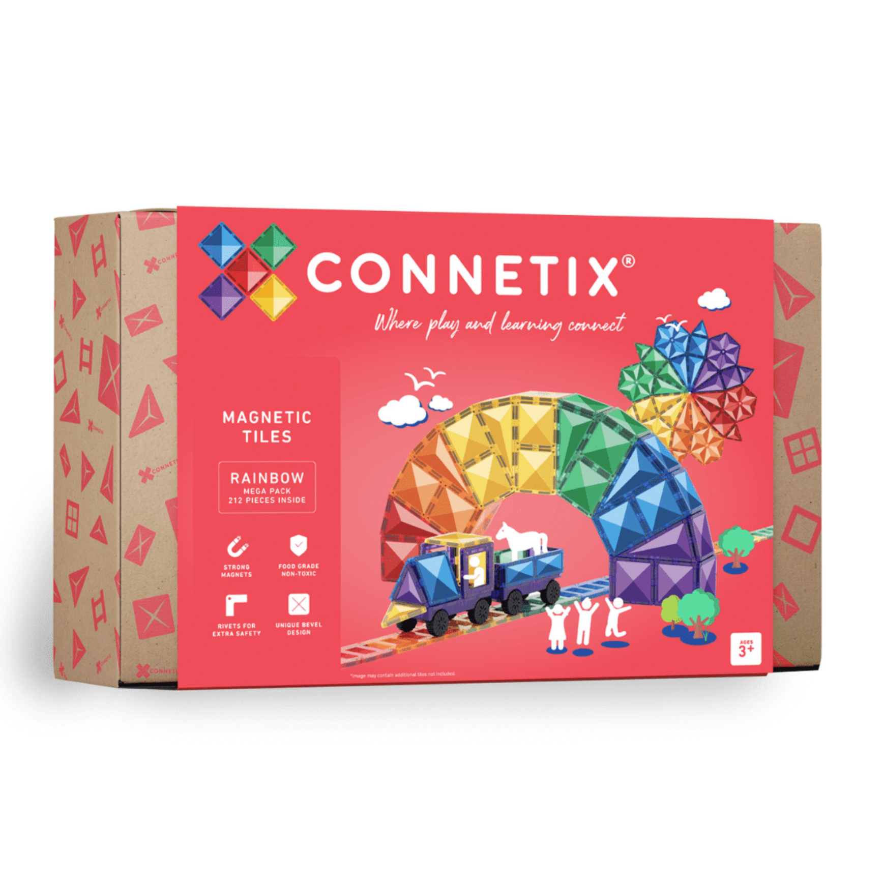 Rainbow Mega Pack - 212 pc - Connetix Tiles