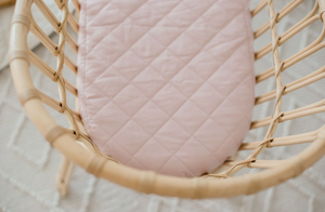 Small Oval/Moses/Snoo Fitted Waterproof Sheet | Lullaby Pink - Bambella Designs