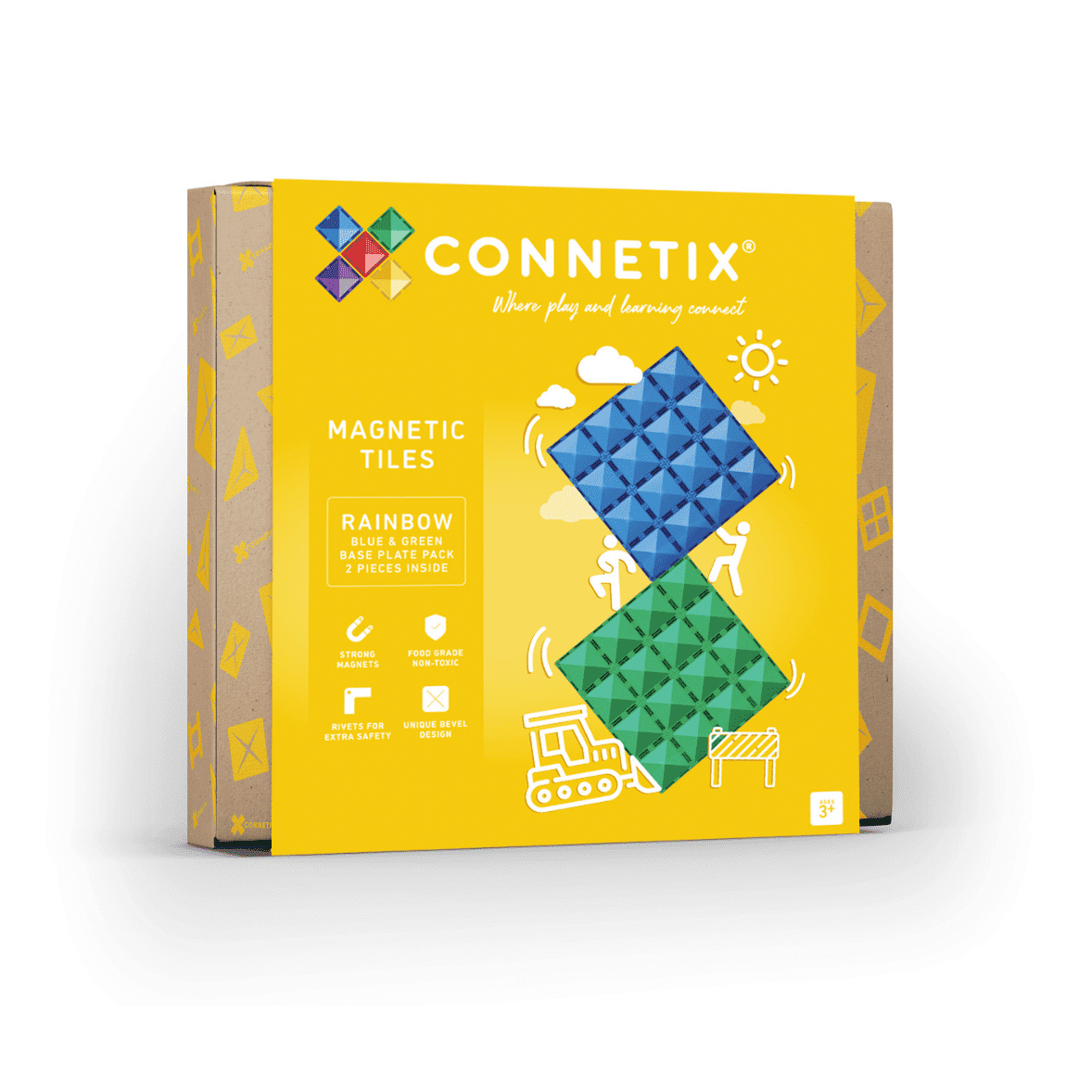 Base Plate pack 2 pc - Blue & Green - Connetix Tiles