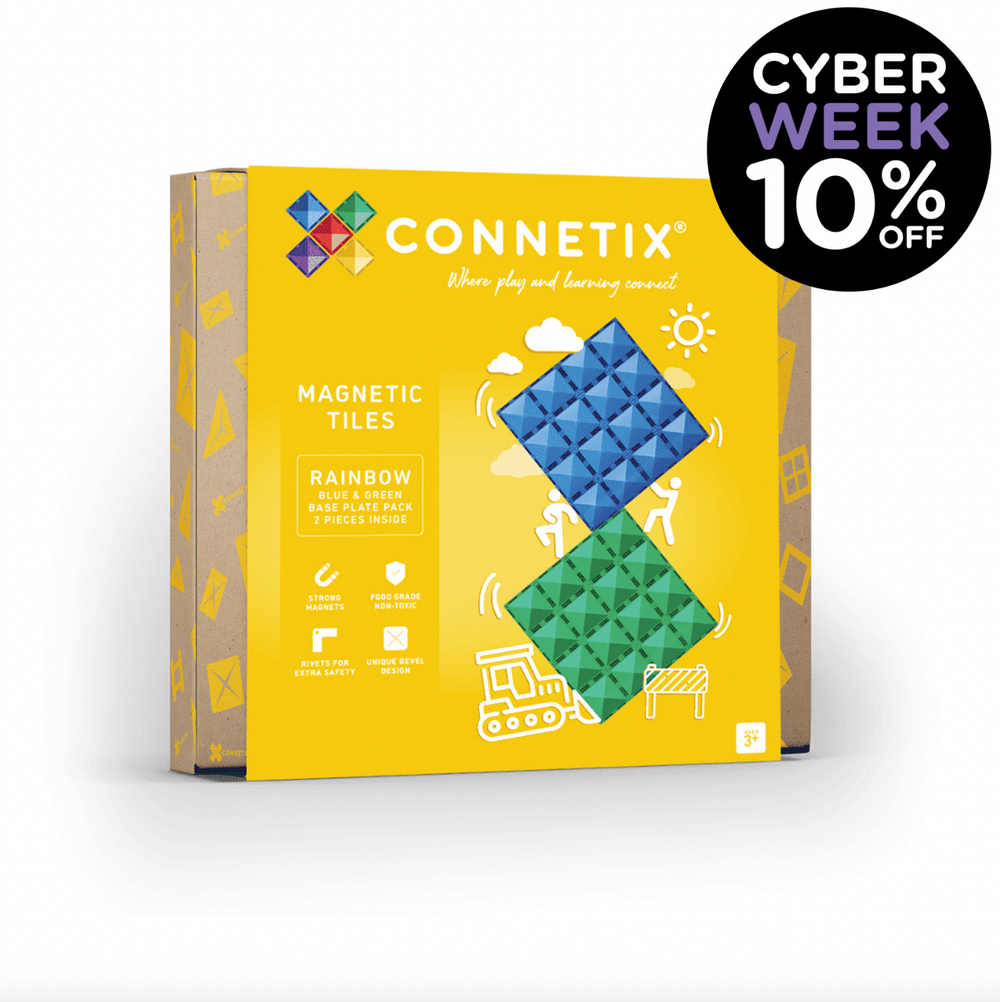 Base Plate pack 2 pc - Blue & Green - Connetix Tiles