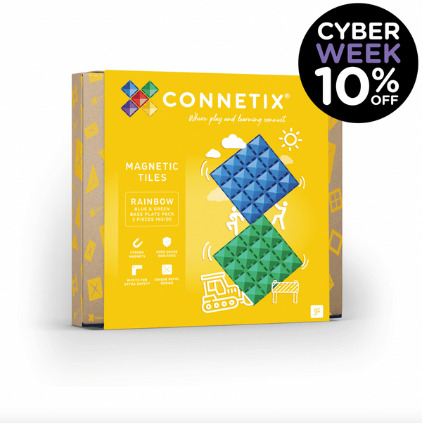 Base Plate pack 2 pc - Blue & Green - Connetix Tiles