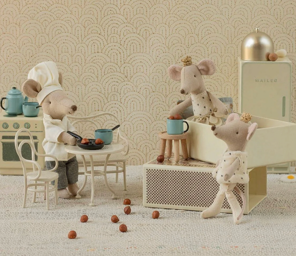 Cafe Set Mouse Small off-white - Maileg