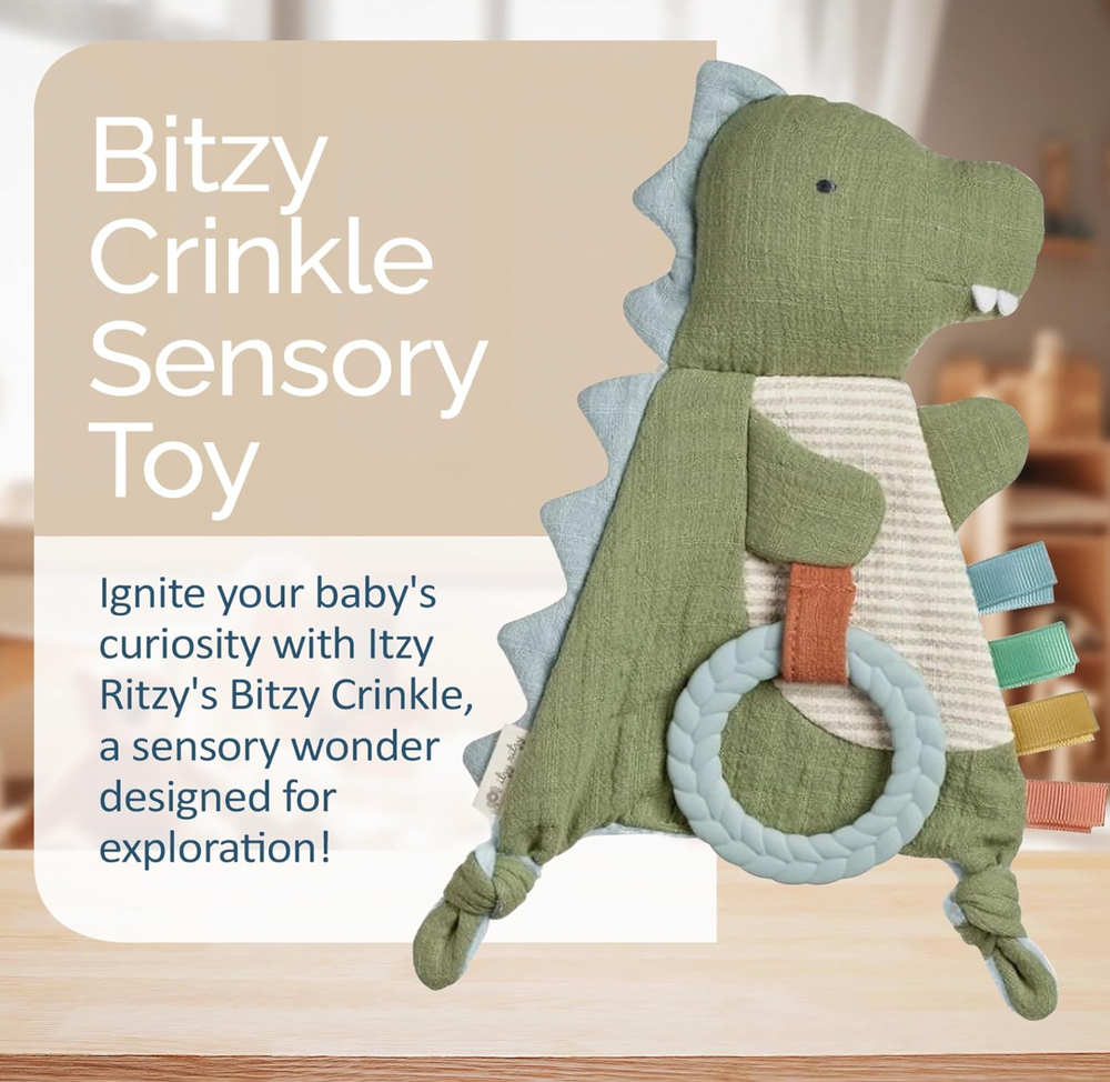 Bitzy Crinkle Sensory Toy - Dinosaur - Itzy Ritzy