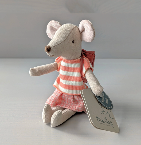 Tricycle Mouse Big Sister Coral - Maileg