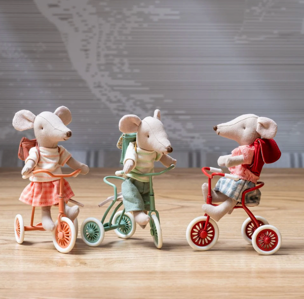 Tricycle Mouse Big Sister Coral - Maileg