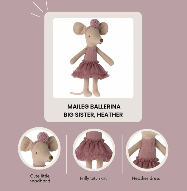 Ballerina Mouse Big Sister Heather - Maileg