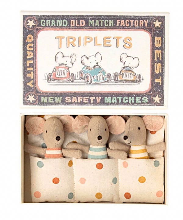 Triplets Baby Mice in box - Maileg