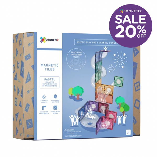 Pastel Ball Run Expansion Pack 80 pc - Connetix Tiles
