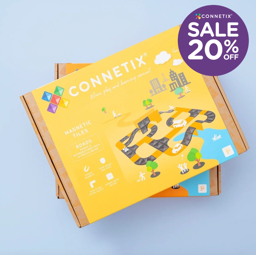 Roads Ramps and Intersections Pack - 16 piece - Connetix Tiles