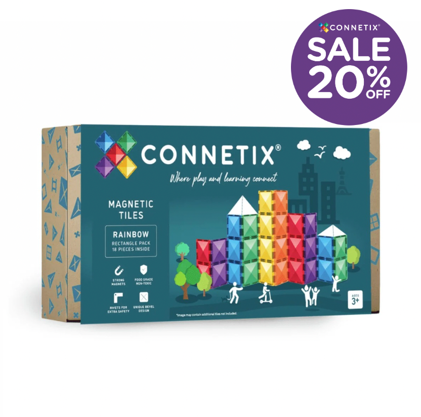 Rainbow Rectangle Pack 18pc - Connetix - STOCK DUE LATE SEPTEMBER