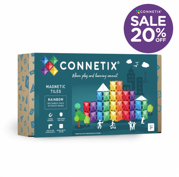 Rainbow Rectangle Pack 18pc - Connetix - STOCK DUE LATE SEPTEMBER