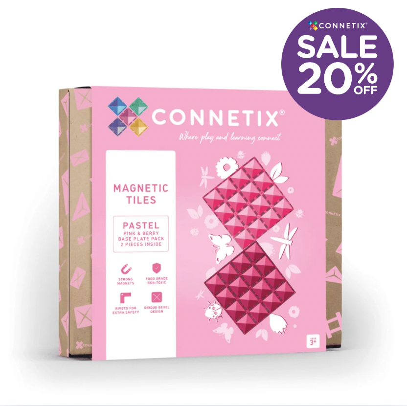 Base Plate pack - 2 pc - Pink & Berry - Connetix Tiles