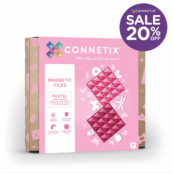 Base Plate pack - 2 pc - Pink & Berry - Connetix Tiles