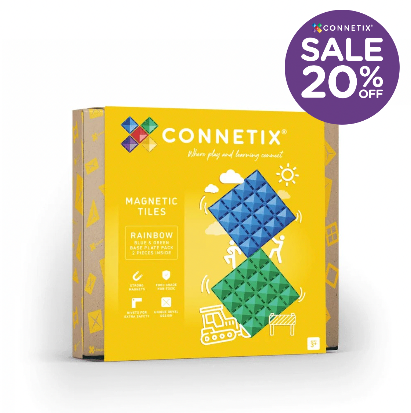 Base Plate pack 2 pc - Blue & Green - Connetix Tiles - STOCK DUE LATE SEPTEMBER