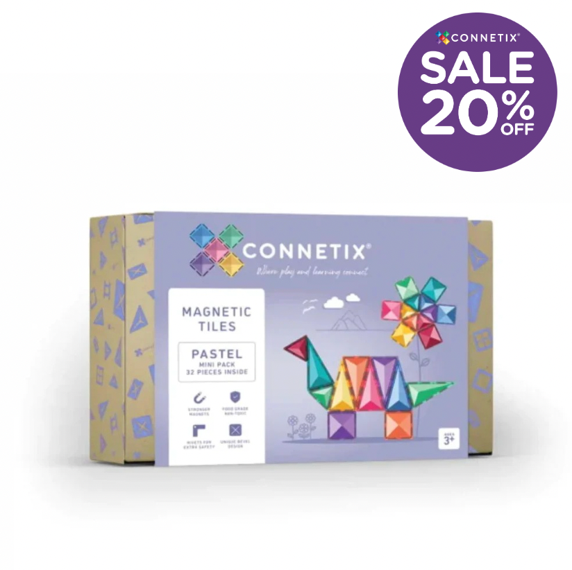 Pastel Mini Pack 32pc - Connetix Tiles