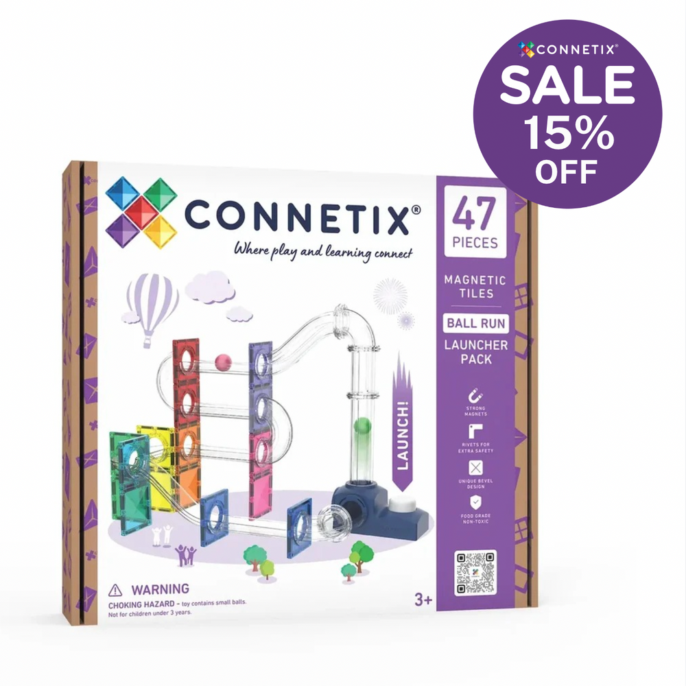 Ball Run Launcher Pack 47 pc - Connetix Tiles STOCK DUE EARLY OCTOBER