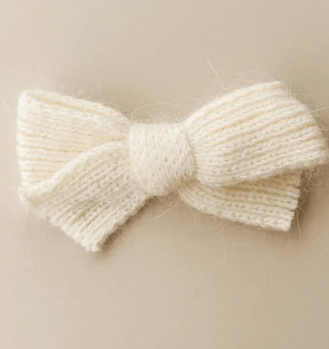 Lola Knit Bow - Headband Cream - Little and Fern