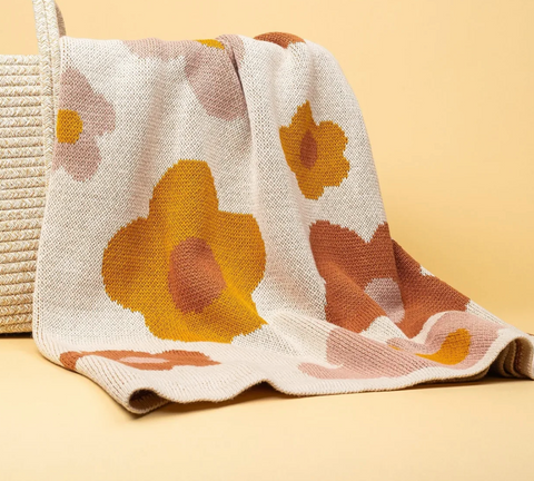 Organic Cotton Knitted Bloom Blanket - Kiin