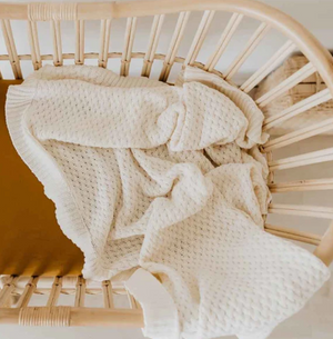 Cream Diamond Knit Baby Blanket - Snuggle Hunny Kids