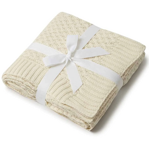 Cream Diamond Knit Baby Blanket - Snuggle Hunny Kids