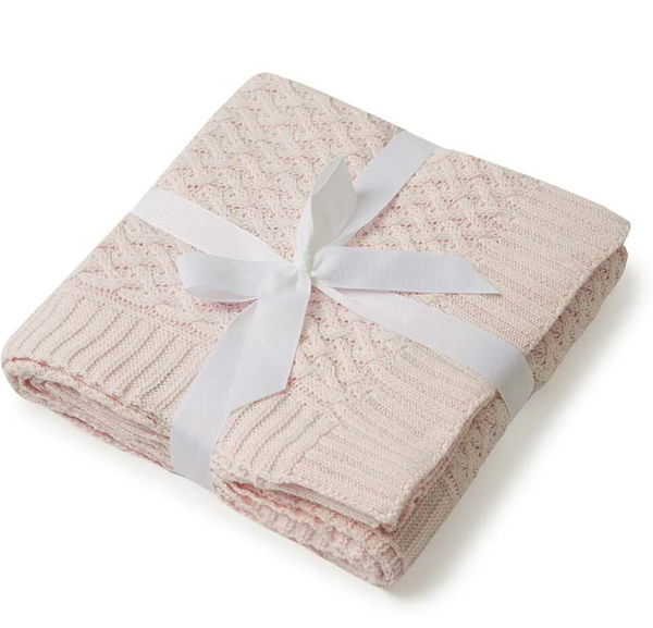 Blush Pink Diamond Knit Baby Blanket - Snuggle Hunny Kids