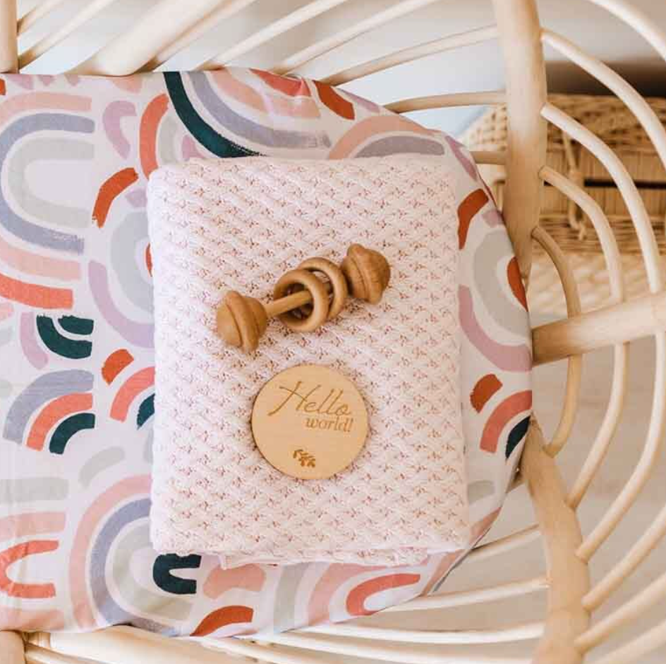 Blush Pink Diamond Knit Baby Blanket - Snuggle Hunny Kids