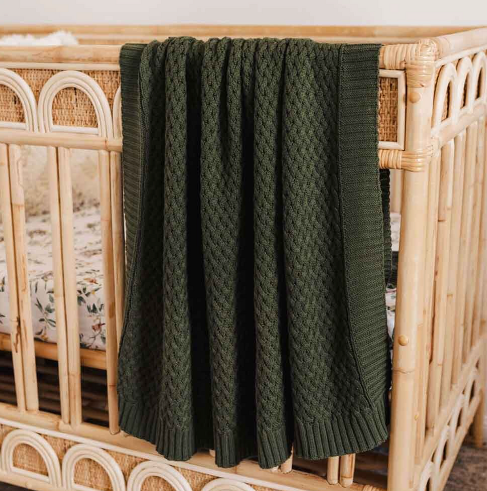 Olive - Diamond Knit Baby Blanket - Snuggle Hunny Kids