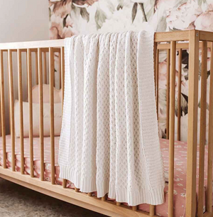 White Diamond Knit Baby Blanket - Snuggle Hunny Kids