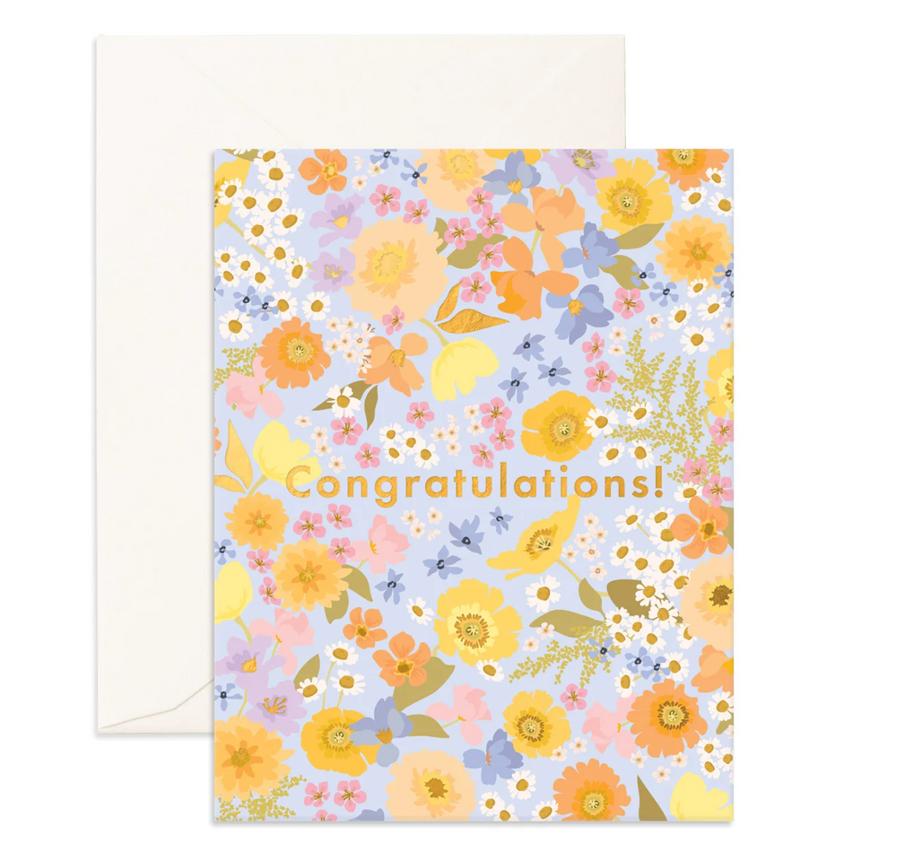 Congratulations Floralscape Greeting Card - Fox & Fallow