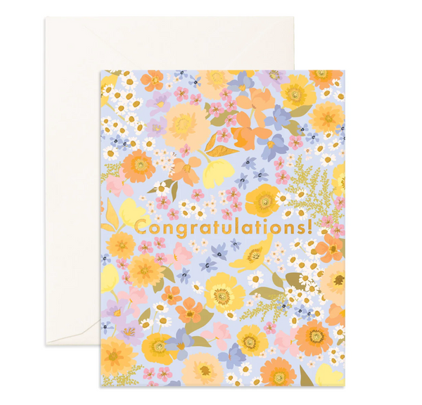 Congratulations Floralscape Greeting Card - Fox & Fallow