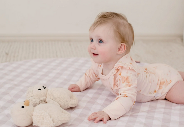 Waterproof Play Mat - Blush Gingham - Bambella Designs
