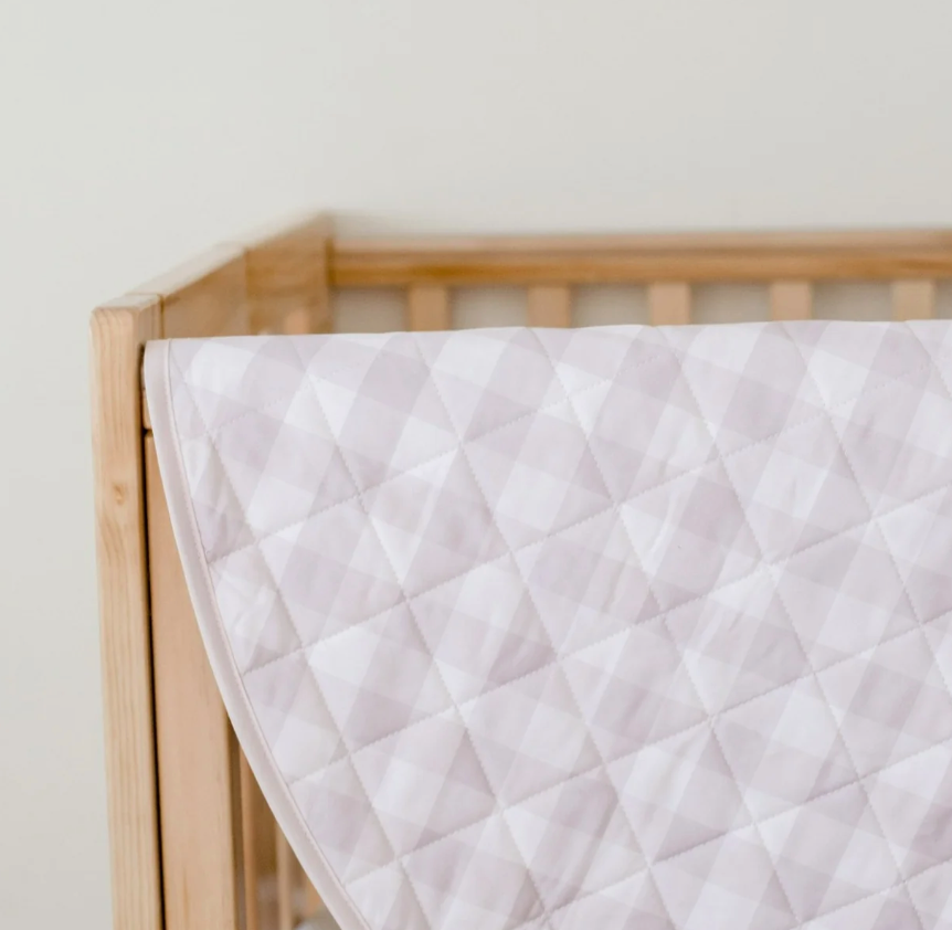 Waterproof Play Mat - Blush Gingham - Bambella Designs