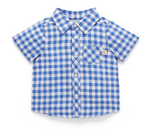 Gingham Linen Blend Shirt - Pure Baby DISCOUNTED