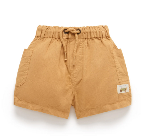 Linen Blend Shorts - Argan - Pure Baby DISCOUNTED