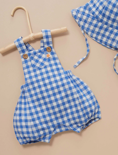 Nile Gingham Linen Blend Sunhat - Pure Baby DISCOUNTED