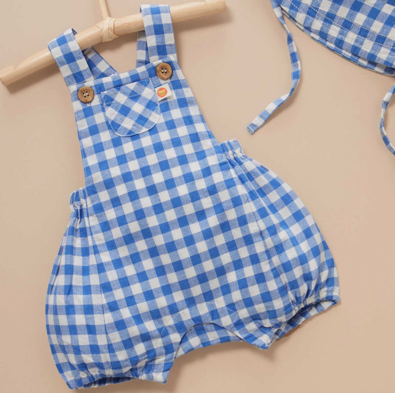 Nile Gingham Linen Blend Overalls Pure Baby – Peppa Penny