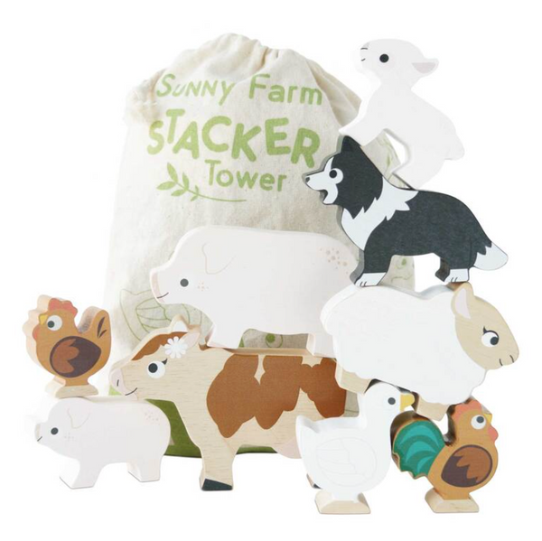 Farmyard Stacking Animals & Bag - 10 Piece - Le Toy Van