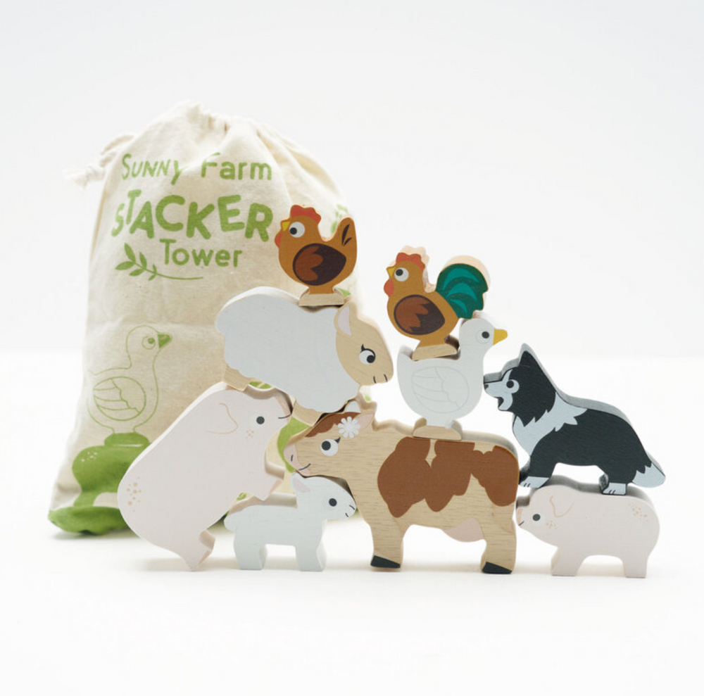 Farmyard Stacking Animals & Bag - 10 Piece - Le Toy Van