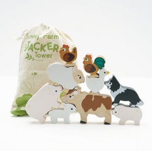 Farmyard Stacking Animals & Bag - 10 Piece - Le Toy Van