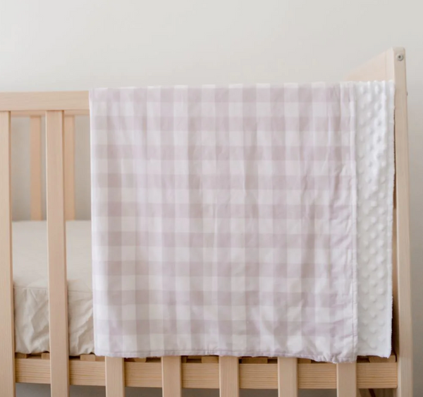 **Snuggle Blanket - Blush Gingham - Bambella Designs