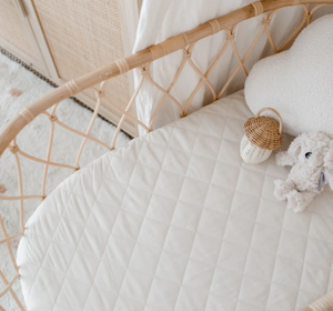 Waterproof Bassinet Sheet - Oat - Bambella Designs