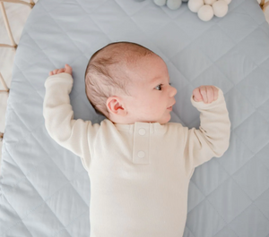 Waterproof Bassinet Sheet - Dusty Blue - Bambella Designs