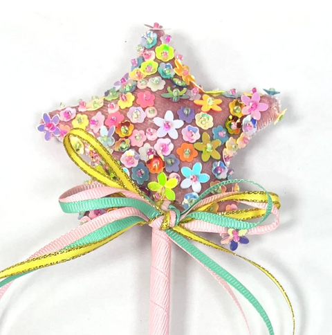 Floral Sequin Star Wand - Lauren Hinkley