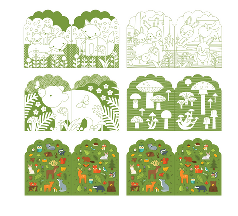 Colouring Book with Stickers Woodland Animals - Petit College